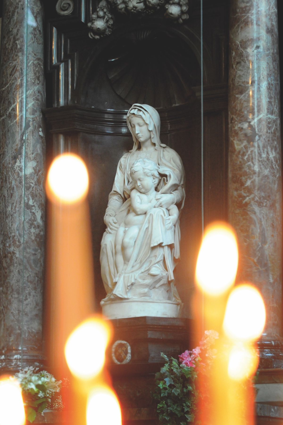 Michelangelo’s Madonna and Child, made of Carrara marble